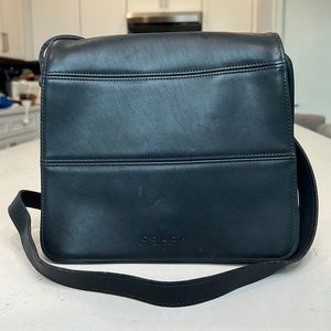 Vintage Coach Vintage Tribeca  Navy blue Leather 9092 Crossbody Flap Bag